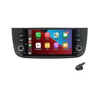 BOOMBOOST Android Car Radio Stereo Wireless CarPlayer Android Auto 7 Inch 2 Din Touch Screen Carplayer Support GPS/Mirror Link/WiFi/Bluetooth/FM Compatible with Fiat Punto+8LED Camera