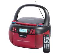 Boombox CD Player with Bluetooth and Cassette Player, Portable AM/FM Radio, MP3/USB/AUX Input, Stereo Sound System with Recorder, AC & Battery Operated for Home & Outdoor Use