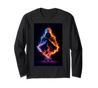 Boombox Flame Aura Visionary Art Long Sleeve T-Shirt