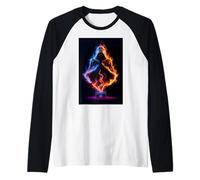 Boombox Flame Aura Visionary Art Raglan Baseball Tee
