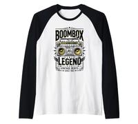Boombox Legend Vintage Beats Retro Audio Graphic Raglan Baseball Tee
