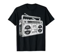 Boombox Line Art R&B Hip Hop Music T-Shirt