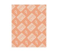 Boombox Pattern Orange Women's T-Shirt - White - L - White