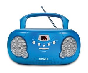 Boombox Portable CD Player Blue Compact Plastic CD/Radio Aux-In Headphone Stereo