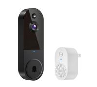 BoomChill 1080p Wireless Video Doorbell Camera with Chime, AI Human Detection, 2-Way Talk, Live View, Night Vision, Cloud Storage, 2.4G WiFi Only, Battery Powered, Indoor Outdoor Surveillance (Black)