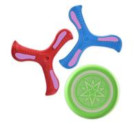 Boomerang、mini frisbee for kids、nerf vortex、aerobie frisbee、boomerang for kids,soft flying ring kids frisbee aerobie (Two boomerangs and a frisbee)