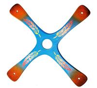 Boomerang S-Quad, Boomerang for Beginner or Good Pitcher, created by The World Champion, Easy to Launch, Outdoor Sport, with a range of 20 m, follow the instructions (Blue)