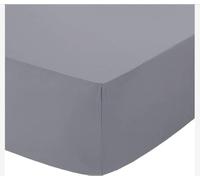 Boomerangg Fitted Sheet Super Soft Easy Care Polycotton Bed Linen with 25CM Depth Luxury Bedding Bedsheet (Dove Grey, Double)