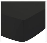 Boomerangg Fitted Sheet Super Soft Easy Care Polycotton Bed Linen with 25CM Depth Luxury Bedding Bedsheet (Black, Single)