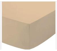 Boomerangg Fitted Sheet Super Soft Easy Care Polycotton Bed Linen with 25CM Depth Luxury Bedding Bedsheet (Latte, King)