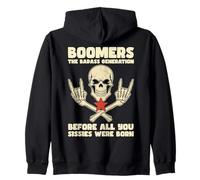 Boomers Badass Generation Retro Vintage Rebel Pride Boomer Zip Hoodie