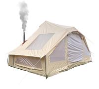 BOOMLATU 4 Season Waterproof 5m Star Gazer Canvas Bell Tent with Stove Jack Hole and Roof Windows, Luxury Glamping Tent Family Camping Tent for 6-8 Person Tent for Camping Hunting