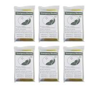 BOOMLATU 6 Pack Emergency Foil Thermal Blanket, 210cm x 140cm Gold Silver Mylar Space Thermal Blanket, Heat Reflective Survival Blankets Perfect for Outdoors, Hiking, Survival, Marathons or First Aid