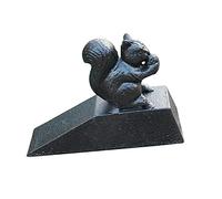 BOOMLATU Door Stop Cast Iron Dog Door Stopper Heavy Duty Decorative Rustic Anti-Slip Door Sculpture Statue Home Office Bed Room and Exterior Door (Black, Squirrel)