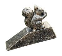 BOOMLATU Door Stop Cast Iron Dog Door Stopper Heavy Duty Decorative Rustic Anti-Slip Door Sculpture Statue Home Office Bed Room and Exterior Door (Bronze, Squirrel)