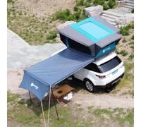 BOOMLATU Inflatable Rooftop Tent, Easy Setup Pop Up Air Tent for 3 Person Family Camping, Extra Wide Waterproof Cotton Canvas Roof Tent for Truck SUV Car with Skylight and LED Light