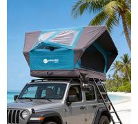 BOOMLATU Inflatable Rooftop Tent, Easy Setup Pop Up Air Tent for 3 Person Family Camping, Extra Wide Waterproof Cotton Canvas Roof Tent for Truck SUV Car with Skylight and LED Light