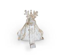 BOOMLATU Rustic Heavy Duty Cast Iron Deer Hook Deer Statue Ornament,Elk Decorative Hook for Tabletop Christmas Gifts Home (White)