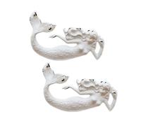 BOOMLATU Shabby Chic Cast Iron Drawer Pull Pack of 2,Mermaid Drawer Knobs Heavy Duty Cabinet Pull for Home with Hardware (1 Set)
