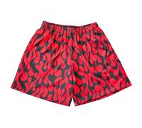 BOOMLEMON Men's Basketball Shorts Casual Workout Athletic Shorts Mesh Flame Graphic Print Running Short Pants, Full Flame Red, Large