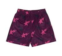 BOOMLEMON Mens Mesh Graphic Print Shorts Casual Workout Cool Shorts Gym Basketball Running Short Pants, Star Burgundy, Small
