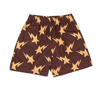 BOOMLEMON Mens Mesh Graphic Print Shorts Casual Workout Cool Shorts Gym Basketball Running Short Pants, Star Coffee, Large
