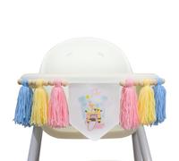 BOOMPA 1st Birthday High Chair Banner, The Big One Tassel Garland, 40 inches, Girls Party Decoration (Pink-B)