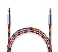 Boompod 24 Carat Gold Plated Braided Aux Cable 3.5mm Jack Plug 1.5m Orange - Aux Cable - Orange - 1
