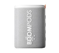 Boompods Beachboom Waterproof Bluetooth Speaker - Portable Speaker Made from Ocean-Bound Plastic, Small Wireless Speakers with Selfie Button & 5-Hour Battery, IPX7 Waterproof Shower & Travel, White