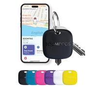 Boompods Boomtag Rechargeable Bluetooth Tracker Tag - Smart Tracking Device for Children, Luggage & Pet, Compatible with Apple Find My App, Wallet and Key Finder with Extended Battery Life, Black