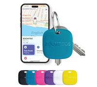 Boompods Boomtag Rechargeable Bluetooth Tracker Tag - Ocean Plastic Smart Tracking Device for Children, Luggage & Pet, Compatible with Apple Find My App, Wallet and Key Finder, Ocean Blue