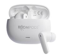 Boompods Echowave ANC Wireless Earbuds - With 25dB Noise Cancelling & Transparency Mode with ENC Microphones, 25-Hour Battery, USB-C Fast Charging & Bluetooth 5.4, Ocean-Bound Plastic - White