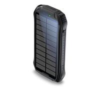 Boompods Neutron 10000mAh Solar Power Bank, Black | Portable Charger with Built-in Torch & Dual USB Ports, Waterproof Battery Pack with Solar Panel Charging, Outdoor Companion