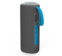 Boompods Rhythm 24 Portable Bluetooth Speaker, Grey/Blue | 24W Waterproof Wireless Party Speaker, LED Light Show with 10 Colour Modes & Music Sync, Compact Indoor/Outdoor for Travel