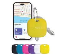 Boompods Boomtag Rechargeable Bluetooth Tracker Tag - Ocean Plastic Smart Tracking Device for Children, Luggage & Pet, Compatible with Apple Find My App, Wallet and Key Finder, Yellow