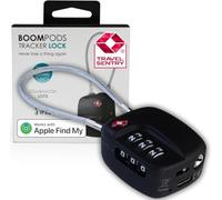 Boompods Tracker Lock - Smart Luggage Lock with Built-in Bluetooth Tracker, TSA Compatible Padlock, Rechargeable Item Finders for Suitcases & Bags, Compatible with Apple Find My App, and Android, Grey