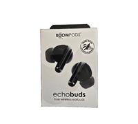 Boompods Echobuds True Wireless Earbuds - Bluetooth Ear Buds with Built-in Mic, 19Hr Playtime, In Ear Headphones Made From Recyled Plastic, IPX4 Water-Resistant Earphones for Music & Calls, Black