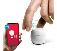 Boompods Zero Talk Mini Bluetooth Speaker with Amazon Alexa Built-In, White | Smart Devices, Small Wireless Waterproof Speaker IPX6, 5hr Playtime, Portable for Travel, Bathroom Shower & iPhone