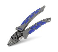 Booms Fishing CP4 Wire Crimping Tool with Cutter, Effort-Saving Fishing Crimping Pliers, High Carbon Steel Fishing Plier Wire Rope Leader Crimper Tool, 7 inch Crimpers Swager with Ergonomic Handle