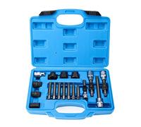 BOOMSTART 18PCS Automotive Alternator Pulley Removal Tool Kit, Generator Freewheel Removal Socket Bit Set, Flywheel Puller, Generator Belt Pulley Tool Set, Garage Service Tool Kit