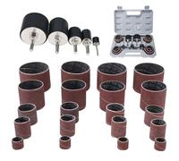 BOOMSTART 25pcs Sanding Drum for Drill, Drum Sander Kit with Rubber Sleeves, Drill Sanding Drum Set, Sanding Drill Bit for Woodworking Drill Press