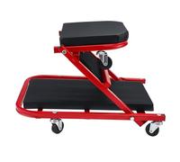 BOOMSTART 40” Folding Car Creeper, 2 in 1 Mechanics Creeper Seat, Large Padded Crawler Stool, 150kg Heavy Duty Garage Workshop Stool with 6pc 360° Rotatable Rolling Wheels for Under Car Repair