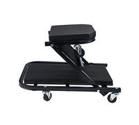 BOOMSTART 40” Folding Car Creeper, 2 in 1 Mechanics Creeper Seat, Large Padded Crawler Stool, 150kg Heavy Duty Garage Workshop Stool with 6 360° Rotatable Rolling Wheels for Under Car Repair
