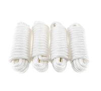 BOOMSTART Boat Rope 12 mm Mooring Line with Eye Nylon Double Braided Fender Rope Dock Lines Diameter 12 mm Length 4.57 m Eye 30.48 cm Breaking Load 2240 kg White Pack of 4
