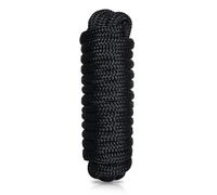 BOOMSTART Boat Rope 5/8" Mooring Line with Eye Nylon Double Braided Fender Rope Dock Lines Diameter 5/8" Length 25' Eye 15" Breaking Load 7700 lbs Black