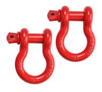 BOOMSTART Heavy Duty Bow Shackle, 4.75 Tons (9,500 Lbs) Screw Pin, 3/4 Inch Alloy Steel D-ring for Towing Lifting Strap, Trucks Pickups Jeeps, Off-Road Vehicles, Red
