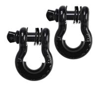 BOOMSTART Heavy Duty Bow Shackle, 4.75 Tons (9,500 Lbs) Screw Pin Bow Shackle with Rubber Isolators & Washers, 3/4" Large Alloy Steel D-ring Shackles for Towing Lifting Truck Pickup Off-Road (black)