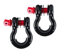 BOOMSTART Heavy Duty Bow Shackle, 4.75 Tons (9,500 Lbs) Screw Pin Bow Shackle with Rubber Isolators & Washers, 3/4" Large Alloy Steel D-ring Shackles for Towing Lifting Truck Pickup Off-Road