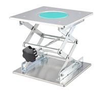 BOOMSTART Lab Jack Stand 200 x 200mm Stainless Steel Laboratory Support Jack Platform 8 x 8 inch Lab Lift Stand Table, Expandable Lift Lab Scissors Jack, Support Weight 15KG