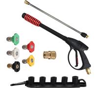 BOOMSTART Pressure Washer Gun Cleaning Gun High Pressure Washing Gun High Pressure Gun with 4 Nozzles and 1 Soap Nozzle